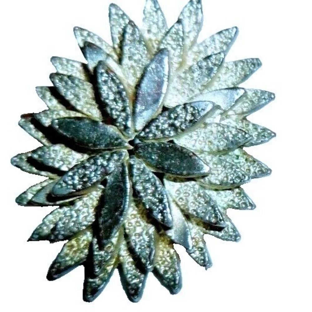 Vintage Silver Tone Textured Floral Starburst Clip On Earrings Retro Mid Century